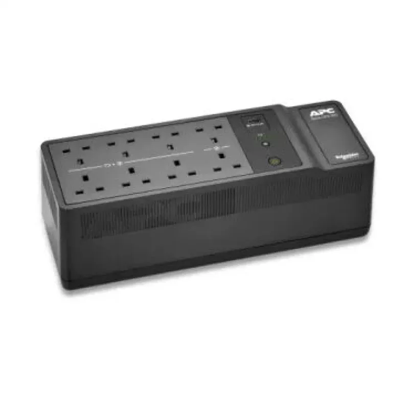 APC Back-UPS, 500 VA/300 W Boden-/Wandmontage, 230 V, 8x UNEL-Steckdosen, USB-Typ-A-Anschluss, benutzerwechselbare Batterie