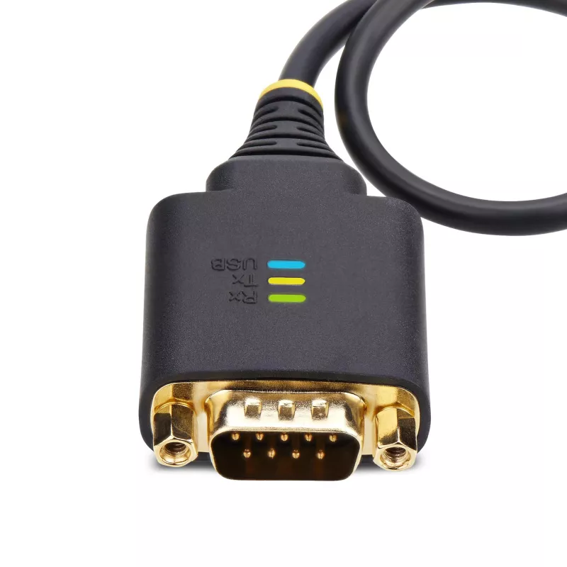 StarTech.com 1ft (30cm) USB-auf-Seriell-Adapterkabel, COM-Retention, austauschbare Muttern/Schrauben, USB-A auf DB9 RS232, FTDI IC, ESD-Schutz, Windows/macOS/Linux