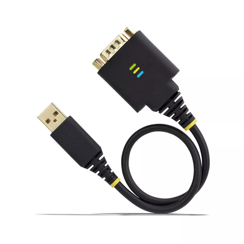 StarTech.com 1ft (30cm) USB-auf-Seriell-Adapterkabel, COM-Retention, austauschbare Muttern/Schrauben, USB-A auf DB9 RS232, FTDI IC, ESD-Schutz, Windows/macOS/Linux