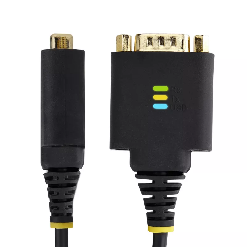 StarTech.com 1ft (30cm) USB-auf-Seriell-Adapterkabel, COM-Retention, austauschbare Muttern/Schrauben, USB-A auf DB9 RS232, FTDI IC, ESD-Schutz, Windows/macOS/Linux