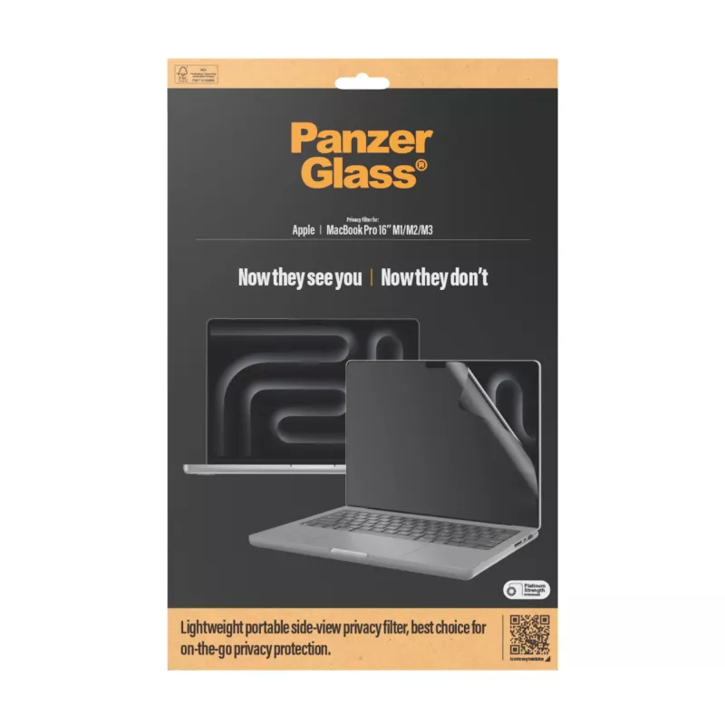 Screen Protector PanzerGlass Dual Privacy MacBook Pro 16 inch M1 M2 M3 M4 Transparent