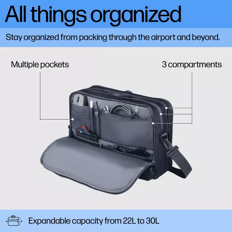 Laptop-Tasche HP Travel Plus 22L 16-Zoll-Aktentasche Monochromatisch