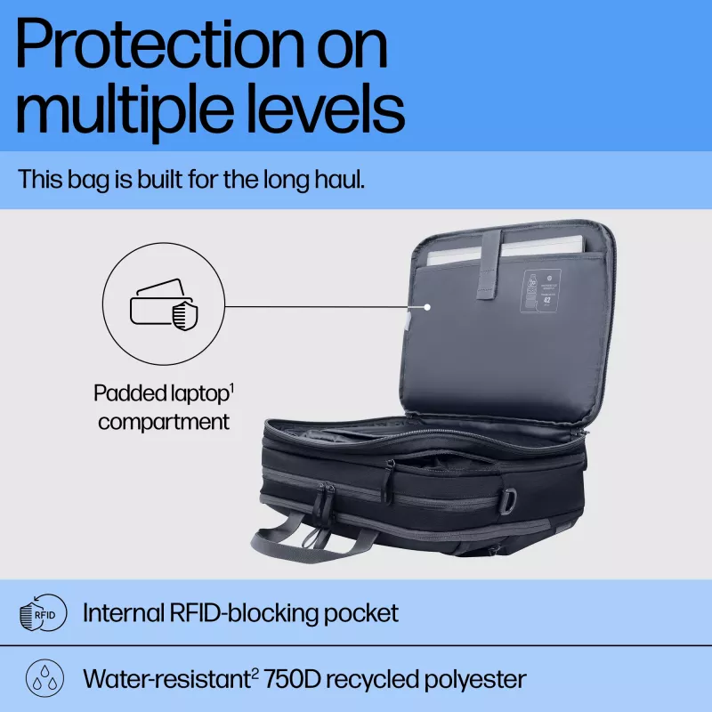 Laptop-Tasche HP Travel Plus 22L 16-Zoll-Aktentasche Monochromatisch