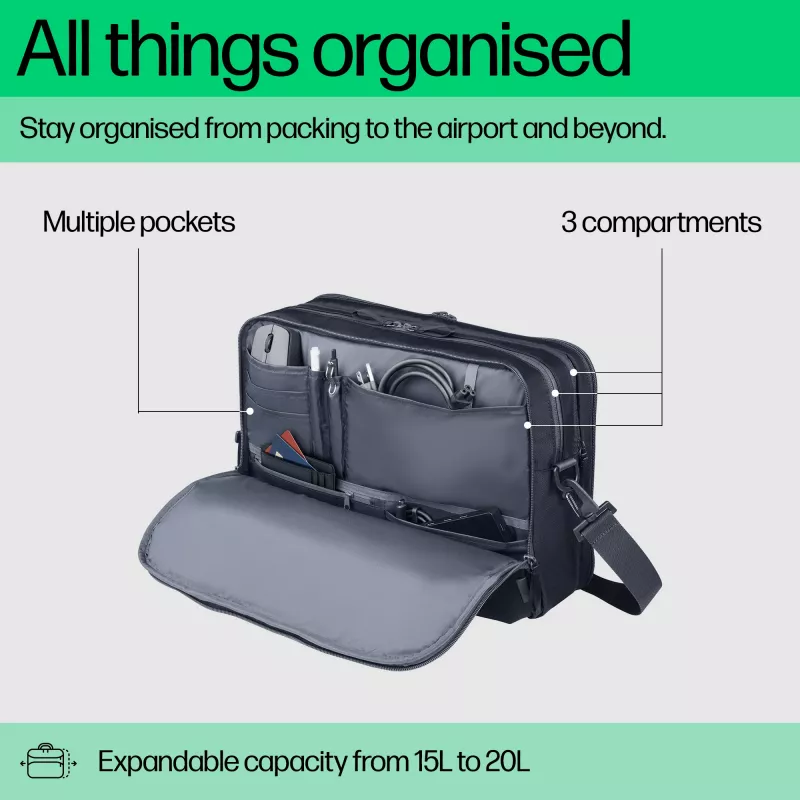 Laptop-Tasche HP Travel Plus 15 l 14-Zoll Aktentasche 820 g monochromatisch