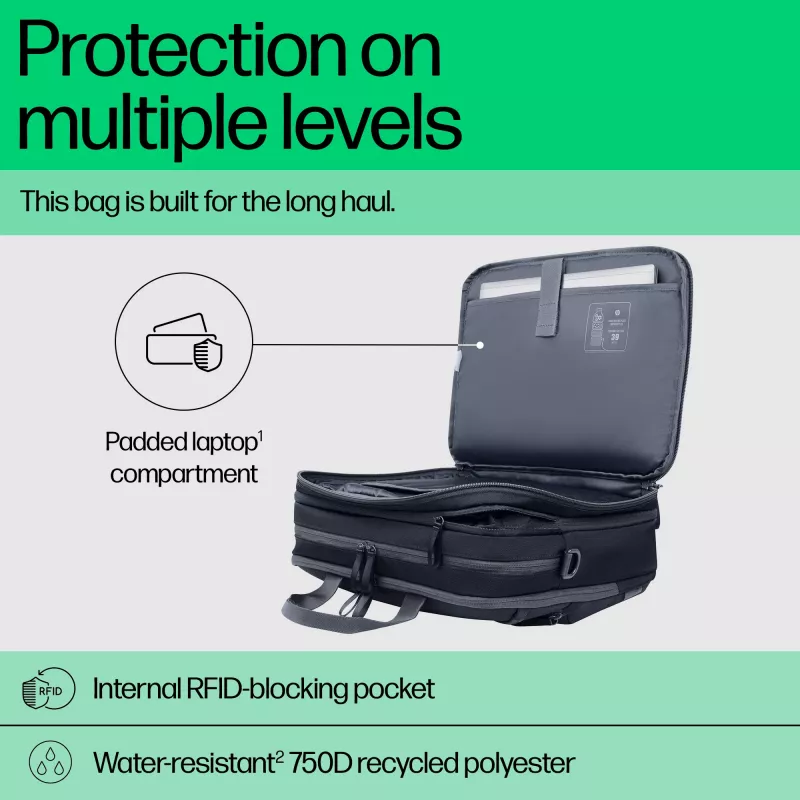 Laptop-Tasche HP Travel Plus 15 l 14-Zoll Aktentasche 820 g monochromatisch