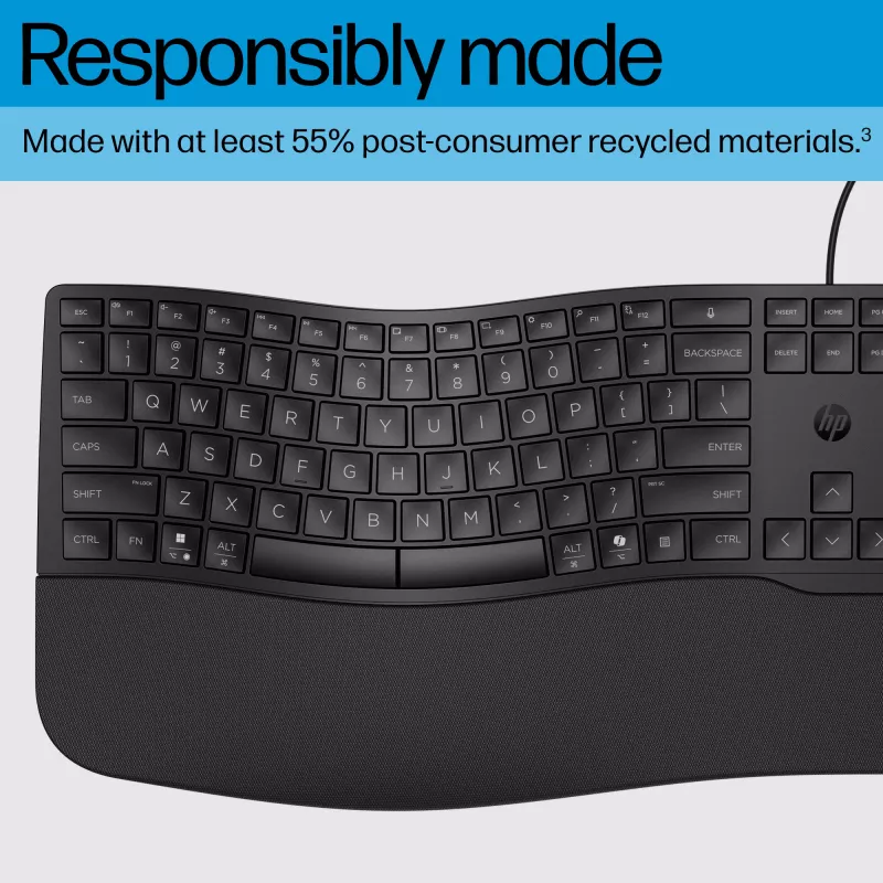 HP 485 Comfort Kabelgebundene Tastatur Full-Size USB Membrane mit Handballenauflage