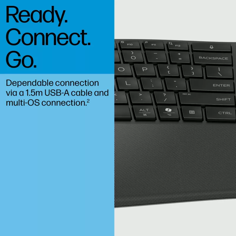 HP 485 Comfort Kabelgebundene Tastatur Full-Size USB Membrane mit Handballenauflage