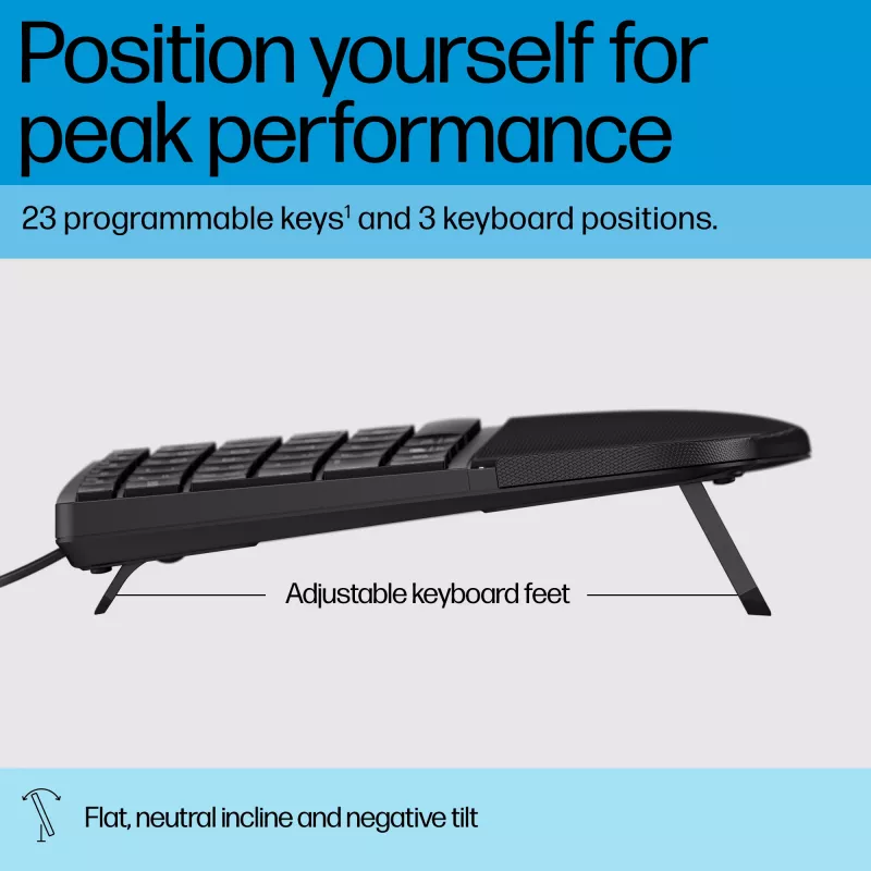 HP 485 Comfort Kabelgebundene Tastatur Full-Size USB Membrane mit Handballenauflage