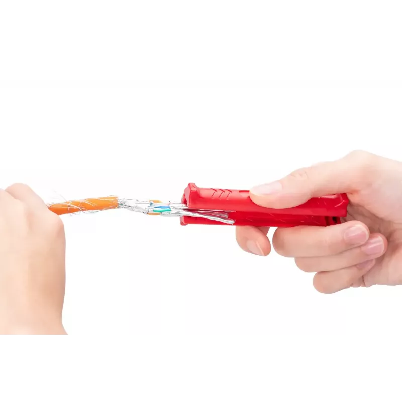 Abisolierwerkzeug für Datenkabel DIGITUS DN-94001-1353 — Abisolierkapazität 5 mm–15 mm, max. Kabeldurchmesser 15 mm, rot