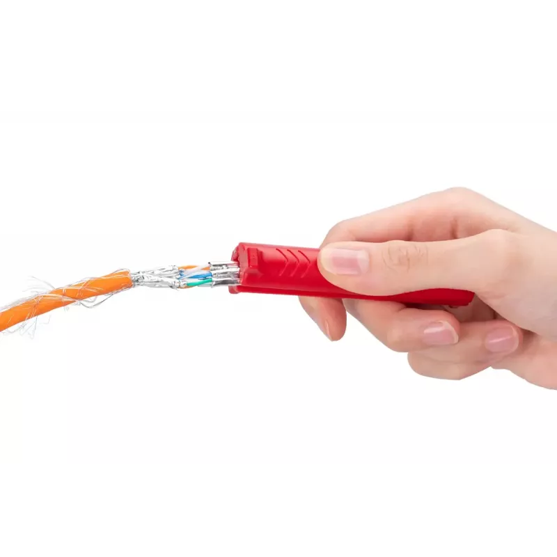 Abisolierwerkzeug für Datenkabel DIGITUS DN-94001-1353 — Abisolierkapazität 5 mm–15 mm, max. Kabeldurchmesser 15 mm, rot
