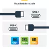 StarTech.com 1,5ft (50cm) Thunderbolt 5 Kabel, 80Gbit/s/Bis zu 120Gbit/s, 240W PD, 8K 60Hz, Zertifiziertes Thunderbolt Kabel - Kompatibel mit Thunderbolt 4/USB4/USB-C