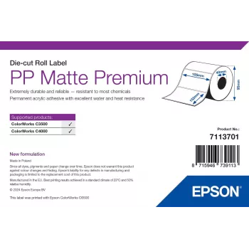 Epson PP Matte Etiketten Premium, gestanzte Rolle, 105 mm x 152 mm, 185 Etiketten