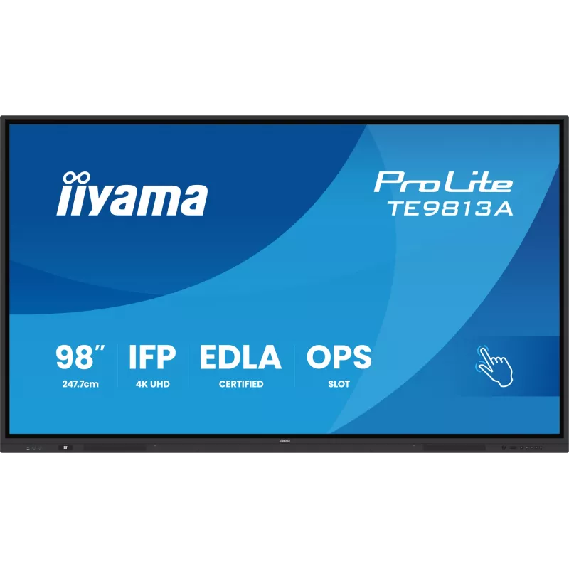 iiyama TE9813A-B1AG Signage Display Interaktives Flachbilddisplay 2,48 m (97,5 Zoll) Wi-Fi 500 cd/m² 4K Ultra HD Schwarz Touchscreen Integrierter Prozessor Android 18/7