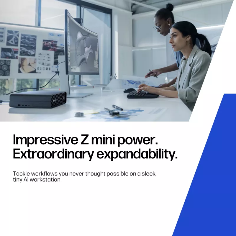 HP Z2 G1i Intel Core Ultra 9 285K 64 GB DDR5-SDRAM NVIDIA RTX 2000 Ada Windows 11 Pro Mini PC Workstation KI-Workstation, KI-PC