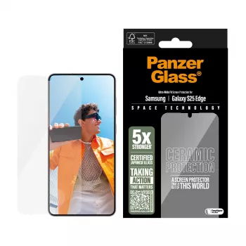PanzerGlass ® Ceramic Screen Protector Samsung S25 Edge | Ultra-Wide Fit mit EasyAligner