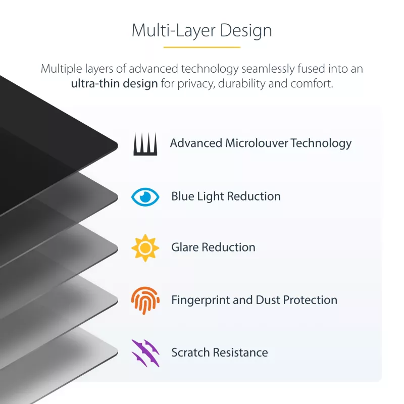 StarTech.com 13,5-Zoll 3:2 Flip-Over Sichtschutzfolie mit Touch, blendfreier Sichtschutzfilter, Laptop-Bildschirmschutzfolie mit 51 % Blaulichtreduzierung
