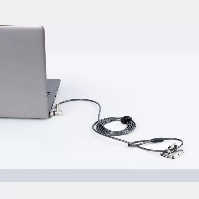 StarTech.com Universelles Laptopschloss 2 m, Sicherheitskabel für Notebooks kompatibel mit Noble Wedge/Nano/K-Slot, Schließkabel mit Schlüssel, diebstahlsicher, schnittfestes Kohlenstoffstahlkabel
