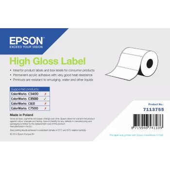 Epson Etiketten 102 × 152 mm Hochglanzbögen, MPN 7113755, kompatibel mit Etikettendruckern