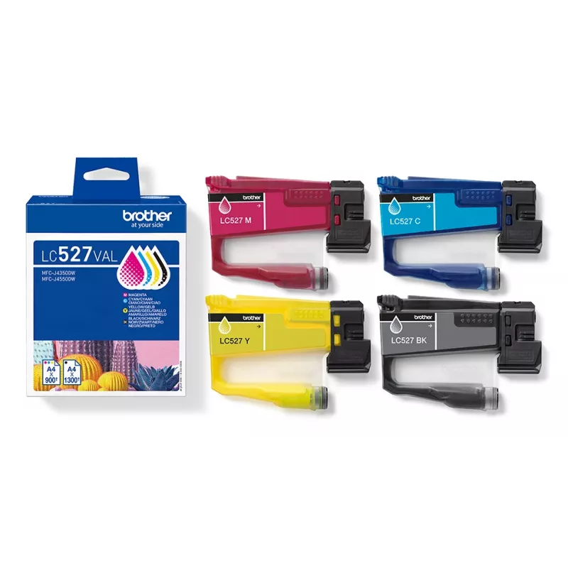 Tintenpatronen-Pack Brother LC527VAL CMYK – 1×1300, 3×900 Seiten