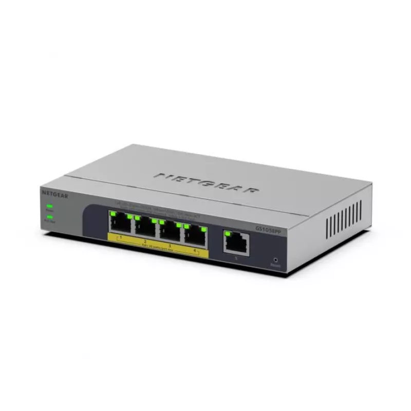 NETGEAR GS105EPP Unmanaged Gigabit Ethernet (10/100/1000) Power over Ethernet (PoE) Desktop/Wandmontage Grau