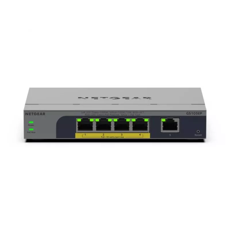 NETGEAR GS105EP Unmanaged Gigabit Ethernet (10/100/1000) Power over Ethernet (PoE) Grau