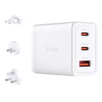 AC Indoor Charger D-Link DCP-651 — 65 W GaN, 2x USB‑C, Universal…
