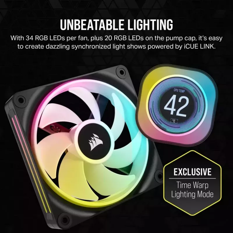 Corsair iCUE LINK H100i LCD RGB AiO-Wasserkühlung für CPU, 240 mm