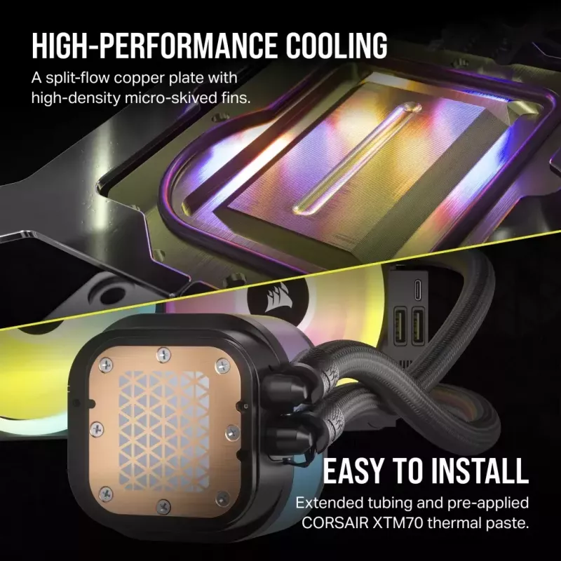 Corsair iCUE LINK H100i LCD RGB AiO-Wasserkühlung für CPU, 240 mm