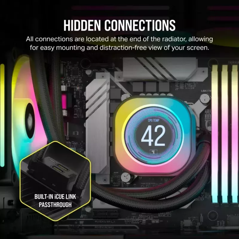 Corsair iCUE LINK H100i LCD RGB AiO-Wasserkühlung für CPU, 240 mm