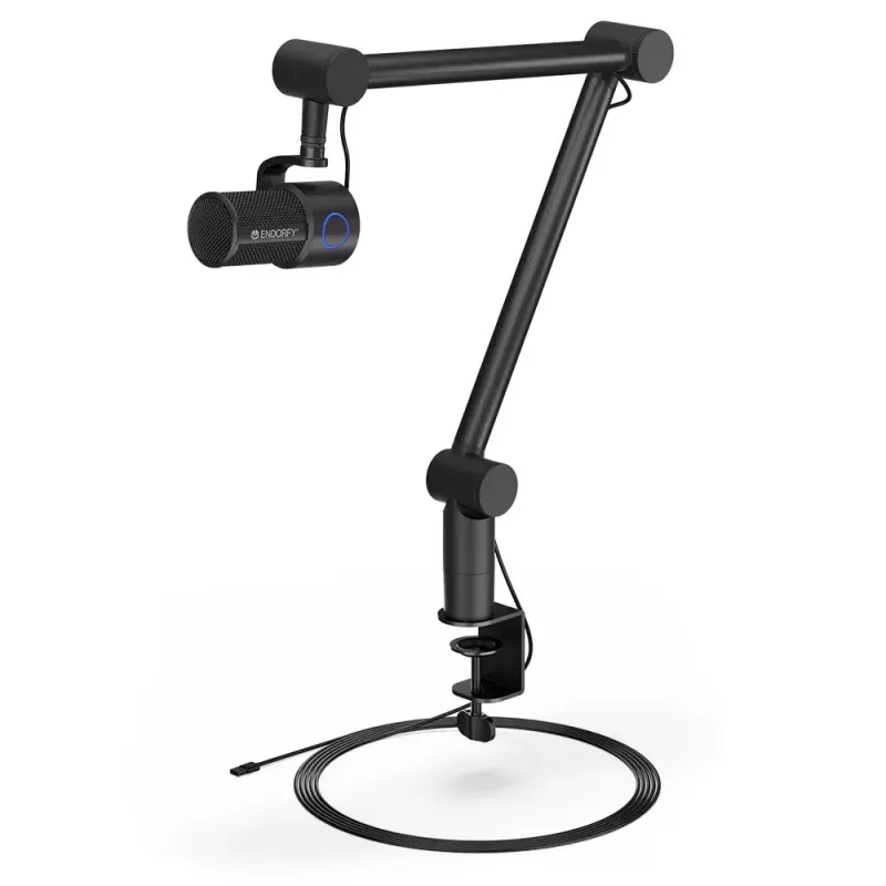 PC-Mikrofon ENDORFY Solum Studio — USB kabelgebunden, 24-Bit/96 kHz, 20–20000 Hz, verstellbare Tischhalterung, Touch-Bedienelemente, Kopfhörerausgang, schwarz