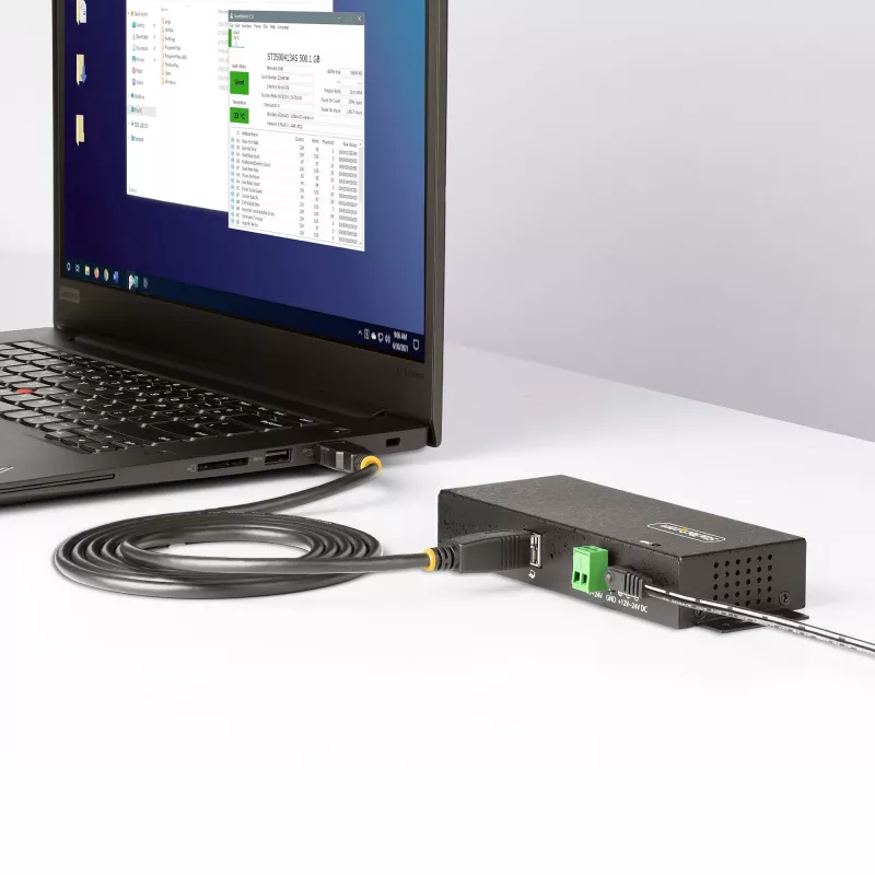 StarTech.com 5G7AINDRM-USB-A-HUB Schnittstellen-Hub USB 3.2 Gen 1 (3.1 Gen 1) Type-B 5000 Mbit/s Schwarz