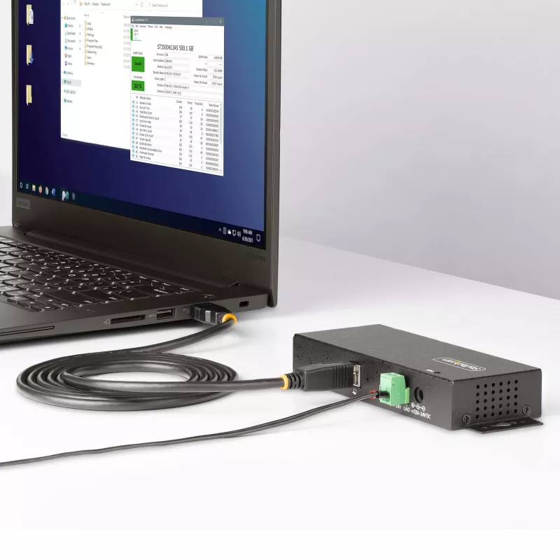 StarTech.com 5G7AINDRM-USB-A-HUB Schnittstellen-Hub USB 3.2 Gen 1 (3.1 Gen 1) Type-B 5000 Mbit/s Schwarz