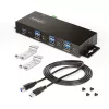 StarTech.com 5G7AINDRM-USB-A-HUB Schnittstellen-Hub USB 3.2 Gen 1 (3.1 Gen 1) Type-B 5000 Mbit/s Schwarz