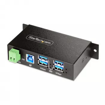 StarTech.com 5G4AINDRM-USB-A-HUB Schnittstellen-Hub USB 3.2 Gen 1 (3.1 Gen 1) Type-B 5000 Mbit/s Schwarz
