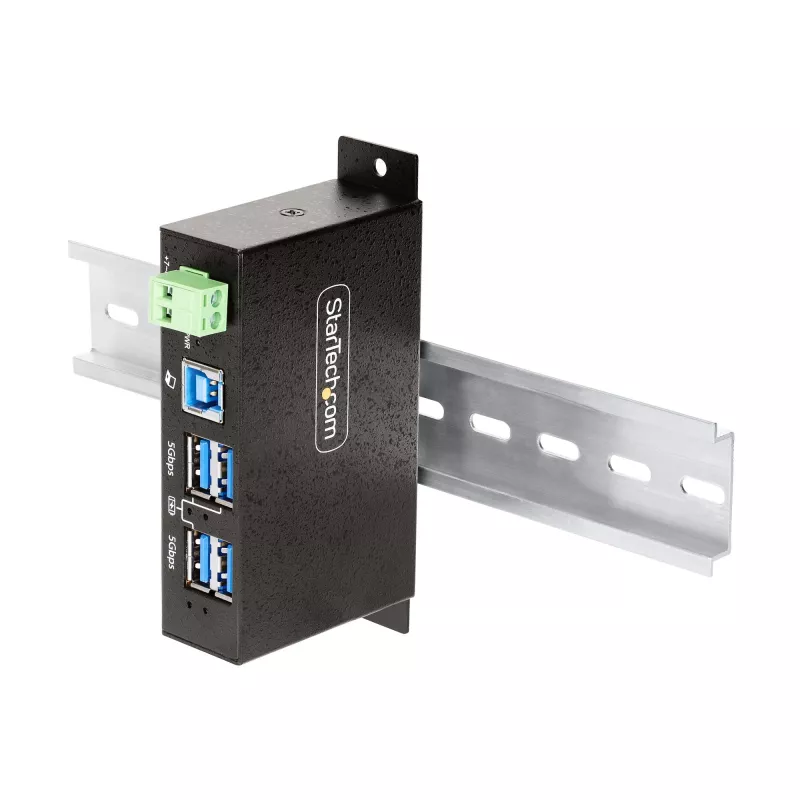 StarTech.com 5G4AINDRM-USB-A-HUB Schnittstellen-Hub USB 3.2 Gen 1 (3.1 Gen 1) Type-B 5000 Mbit/s Schwarz
