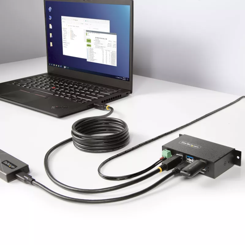 StarTech.com 5G4AINDRM-USB-A-HUB Schnittstellen-Hub USB 3.2 Gen 1 (3.1 Gen 1) Type-B 5000 Mbit/s Schwarz