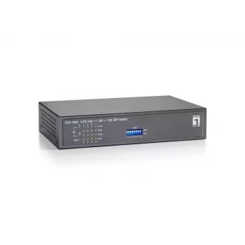 LevelOne 10-Port Fast Ethernet PoE Switch, 1 x Gigabit RJ45, 1 x Gigabit SFP, 8 PoE-Ausgänge, 120 W