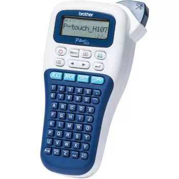 Etikettendrucker Brother PT-H107B — Thermotransfer, 180×180 DPI, 20 mm/s, TZe-Bänder 3,5/6/9/12 mm, LCD, AAA-Batterie