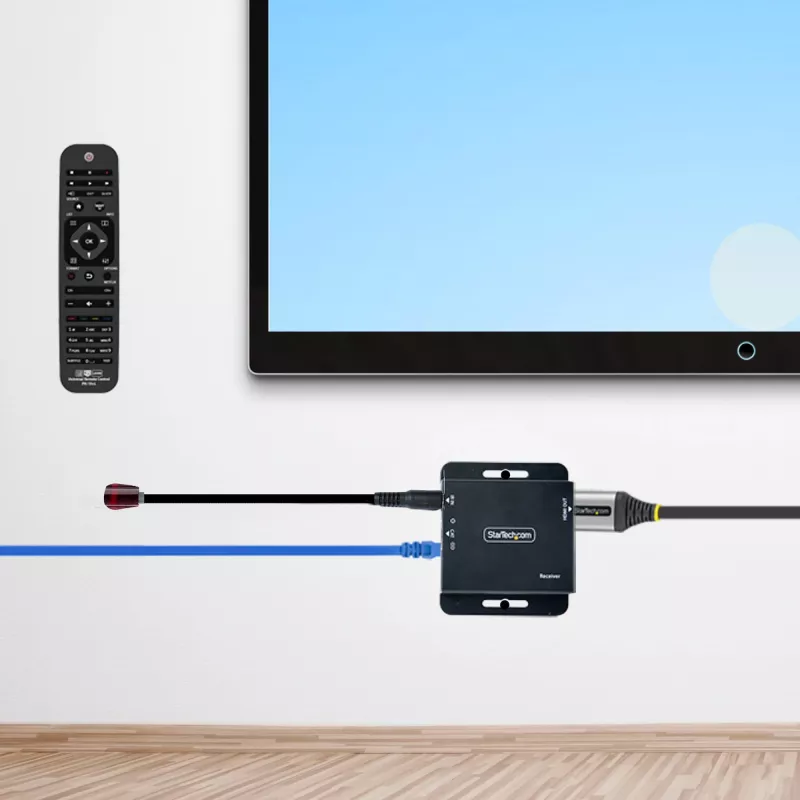 StarTech.com 4K HDMI Extender über CAT6/CAT5 Ethernet-Kabel, 4K 30Hz oder 1080p 60Hz Video Extender, HDMI über Ethernet-Kabel, HDMI Sender- und Empfänger-Kit, IR-Fernbedienung