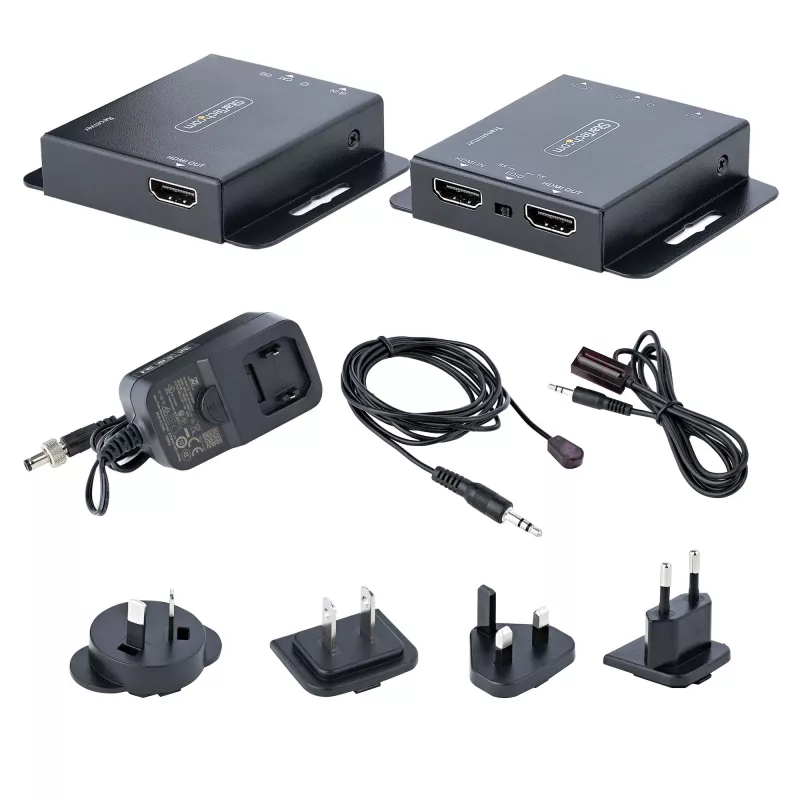 StarTech.com 4K HDMI Extender über CAT6/CAT5 Ethernet-Kabel, 4K 30Hz oder 1080p 60Hz Video Extender, HDMI über Ethernet-Kabel, HDMI Sender- und Empfänger-Kit, IR-Fernbedienung