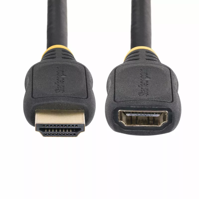 StarTech.com 18 Zoll (0,5 m) HDMI 2.0 Verlängerungskabel, High Speed HDMI Port-Saver-Kabel, 4K 60Hz, HDMI Stecker auf Buchse Verlängerungsadapterkabel, HDMI Verlängerungskabel, M/F