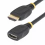 StarTech.com 1m HDMI 2.0 Verlängerungskabel, High Speed HDMI Portsaver-Kabel, 4K 60Hz, HDMI Stecker-auf-Buchse Verlängerungsadapterkabel, HDMI Verlängerungskabel, M/W