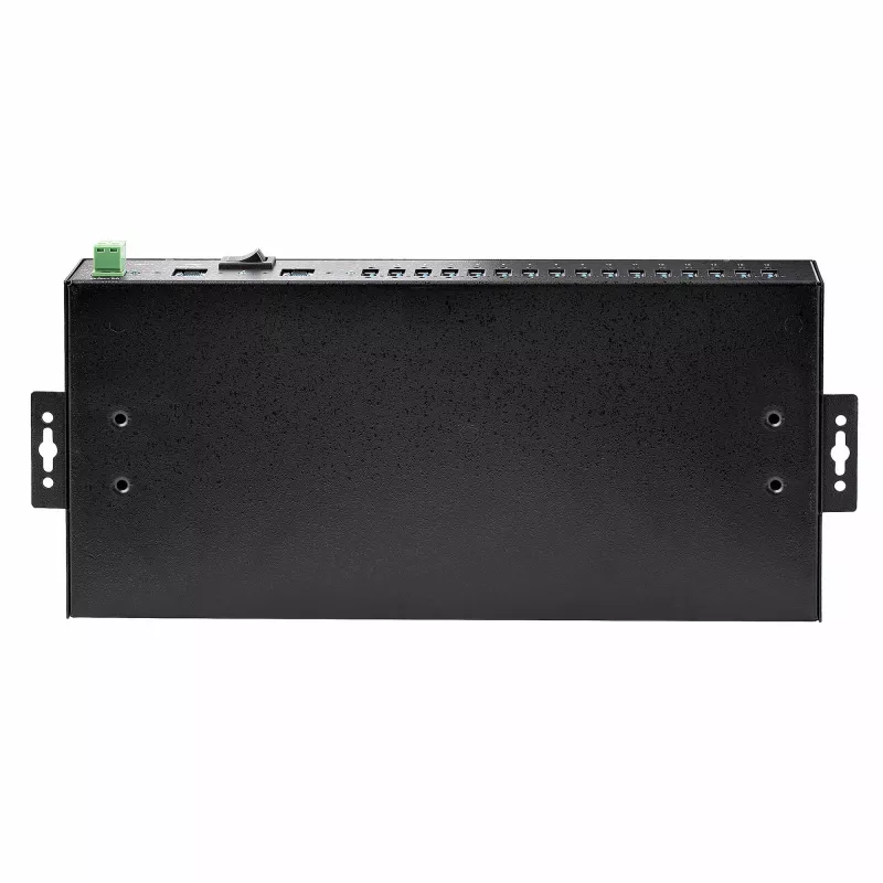 StarTech.com 16-Port Industrial USB 5Gbps Hub mit Netzteil, Metallgehäuse, montierbar, ESD-Schutz, Klemmleisten-Stromversorgung, USB-Ladefunktion, Dual-Host-Umschalter – TAA
