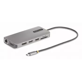 StarTech.com USB-C Triple-Monitor Multiport-Adapter, Dual 4K 60 Hz + 4K 30 Hz HDMI & DisplayPort, 4-Port USB-Hub, 100 W PD Pass-Through, GbE, SD/MicroSD-Kartenleser
