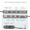 StarTech.com USB-C Triple-Monitor Multiport-Adapter, Dual 4K 60 Hz + 4K 30 Hz HDMI & DisplayPort, 4-Port USB-Hub, 100 W PD Pass-Through, GbE, SD/MicroSD-Kartenleser