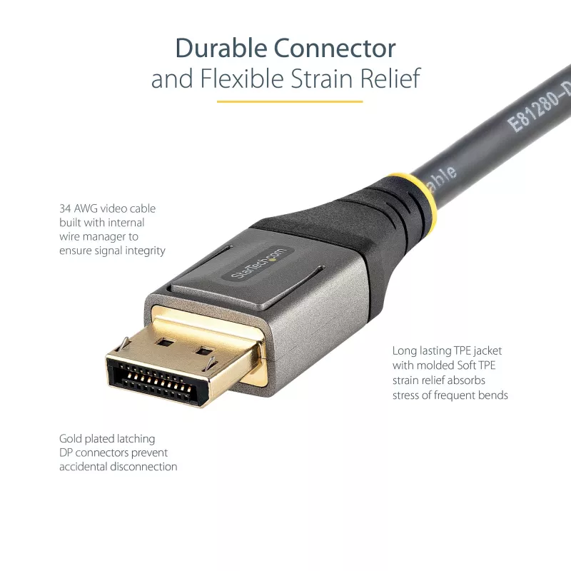 StarTech.com 1ft (30cm) DisplayPort 1.4 Kabel - 8K 60Hz HDR10 - Ultra HD 4K 120Hz Video - DP 1.4 Kabel - Für Monitore/Displays - DisplayPort auf DisplayPort Kabel - M/M