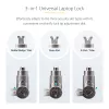 StarTech.com 3-in-1 Universal Laptop Lock 6.6ft (2m), Master Keyed Locking Kabel, Computer Security, Kompatibel w/Noble Wedge®/Nano/K-Slot; Anti-Theft Cut-Resistant Kabel