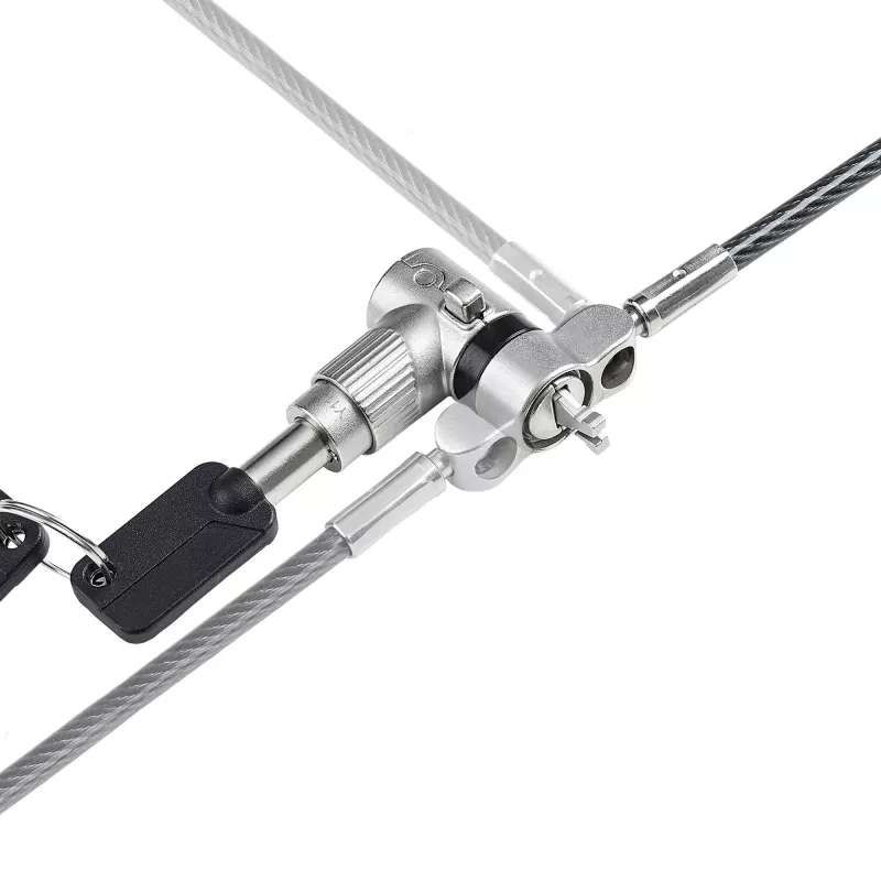 StarTech.com 3-in-1 Universal Laptop Lock 6.6ft (2m), Master Keyed Locking Kabel, Computer Security, Kompatibel w/Noble Wedge®/Nano/K-Slot; Anti-Theft Cut-Resistant Kabel