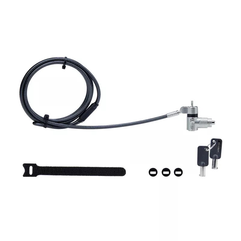 StarTech.com 3-in-1 Universal Laptop Lock 6.6ft (2m), Master Keyed Locking Kabel, Computer Security, Kompatibel w/Noble Wedge®/Nano/K-Slot; Anti-Theft Cut-Resistant Kabel