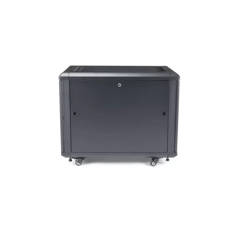 StarTech.com 4-Pfosten 12U Serverschrank, abschließbarer 19-Zoll-Datenschrank für Computer-/AV-/IT-Ausrüstung, Büro-/Heimnetzwerk-Rack mit Rollen & verstellbaren Montageschienen